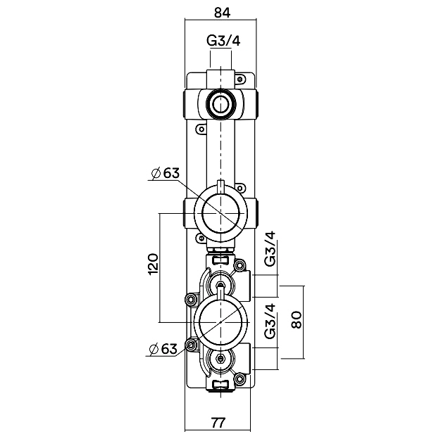 IN048 1 WAY THERMOSTATIC 매립 이미지